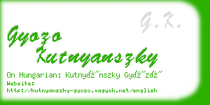 gyozo kutnyanszky business card